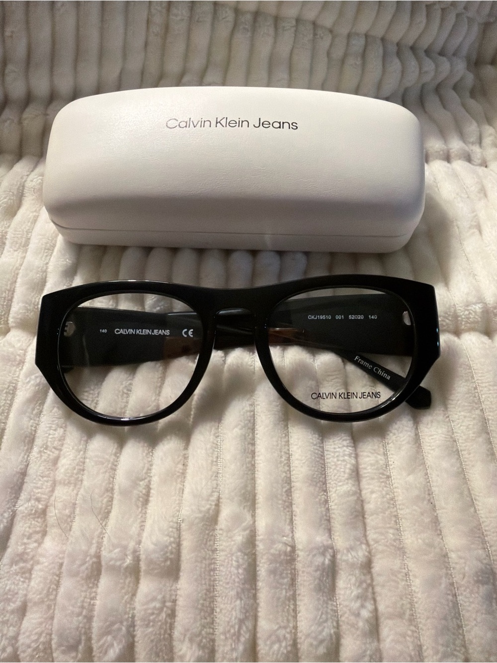 Calvin Klein Jeans Black Round Optical Glasses with Case